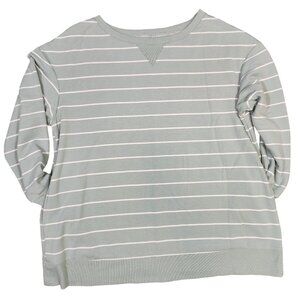 Stars Above Sage Green Striped Sweatshirt